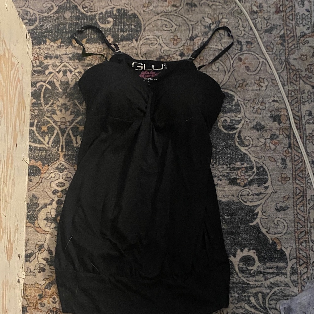 Y2K Black Spaghetti Strap long top